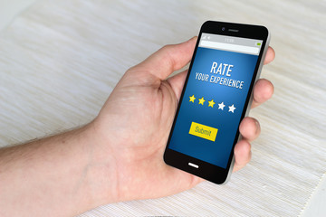 Rating experience web on the screen