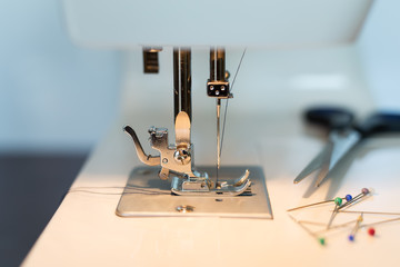 Sewing machine close, small depth of field