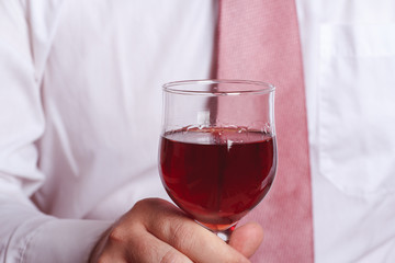 Red wine and tie