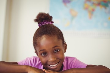 Portrait of smiling girl in classroom