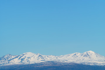 Daisetsuzan seen from Asahikawa , Blue sky , with copy space , m