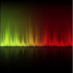 Abstract equalizer background. Yellow-red wave.