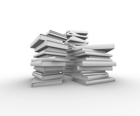 Set of books on white background.3D illustration