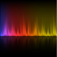 Abstract equalizer background. Purple-red-yellow wave.