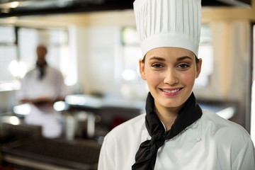 Portrait of smiling chef head