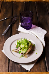Open sandwich with fish