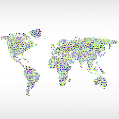 Fototapeta premium colorful map made of geometric shapes