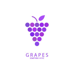 Abstract grapes logo template. Purple Grapes vector isolated. Grapes icon,logo. Nature grapes logotype. Wine or vine logo icon. Fruits and vegetables.