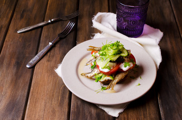 Open sandwich with fish
