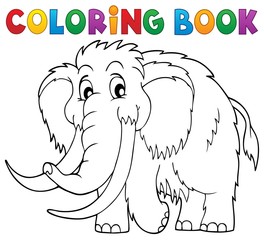 Coloring book mammoth theme 1