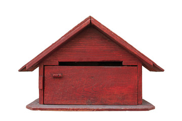 Mailbox wood on white background