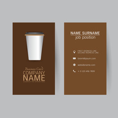 vector Modern simple light business card template with flat user