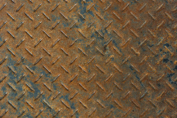 metal diamond plate  with rust