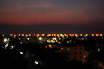 city sunset blur background