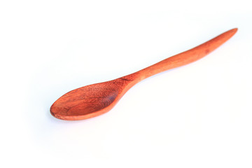 spoon wood on white background