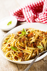 Pasta with meat stew