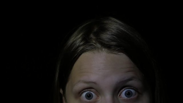 Sad teen girl, fear in her eyes. 4K UHD
