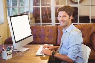 Business man working on his office