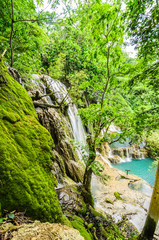 turquoise pool at kuang si waterfall