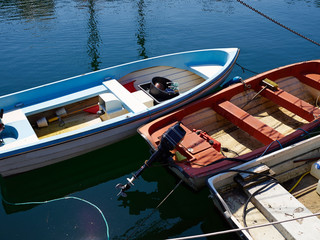 Obraz premium Small fishing boast in a harbour at Funen Denmark