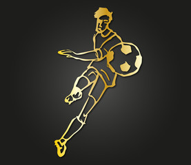 soccer player in gold