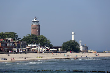 Widok na latarnię morską w Kołobrzegu