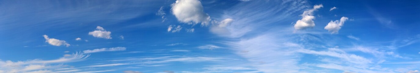 panorama of blue sky with clouds - obrazy, fototapety, plakaty