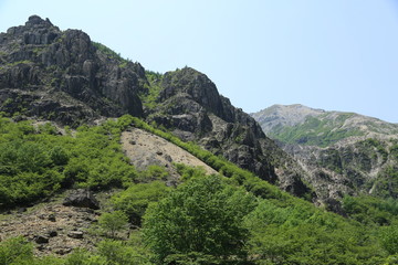 Naklejka premium 松木渓谷のジャンダルム / 栃木県の足尾の松木渓谷にてジャンダルムを撮影しました。