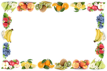 Früchte Apfel Orange Äpfel Orangen Obst Frucht Rahmen Textfrei