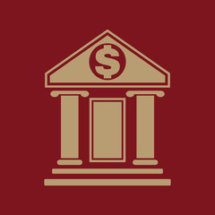 The bank icon. Banking and finance symbol. Flat