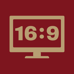 The aspect ratio 16 9 widescreen icon. Tv and video symbol