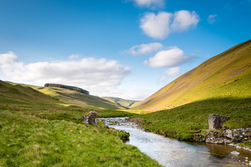 River Coquet flows from the Cheviot Hills through Upper Coquetdale Valley in Northumberland...