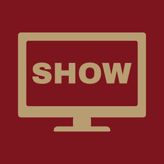 The tv show icon. Television and telly, telecasting, broadcast symbol. Flat