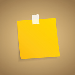 Yellow sticky note on an adhesive tape.