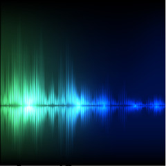 Abstract equalizer background. Blue-green wave.