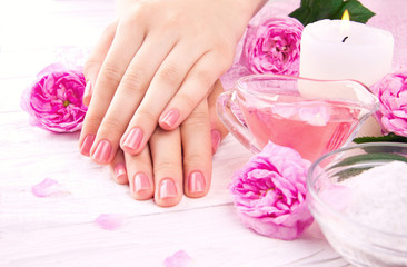 Woman's hands with beautiful manicure