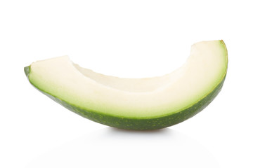 Avocado slice isolated on white, clipping path