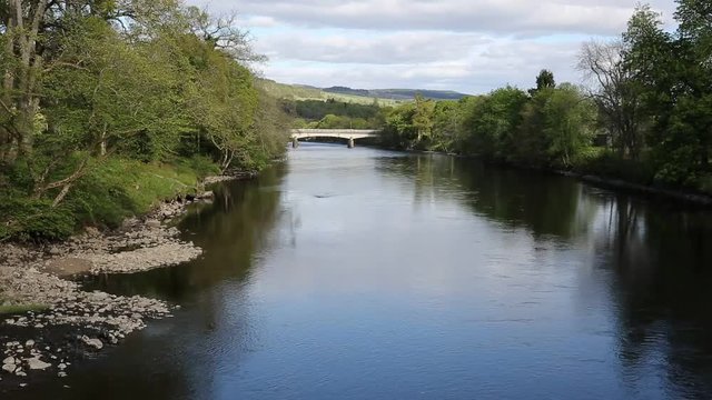 Scottish river Pitlochry Scotland UK view of  Tummel in Perth and Kinross