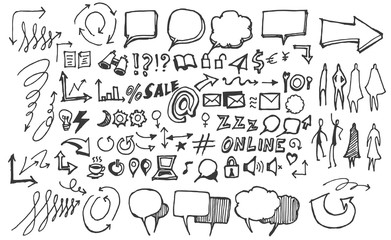 Business doodles sketch eps10 vector