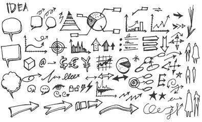 Business doodles sketch eps10 vector