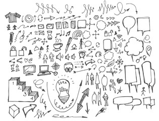 Business doodles sketch eps10 vector
