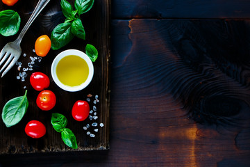 Cutting board and ingredients