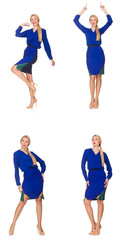 Composite photo of woman in various poses