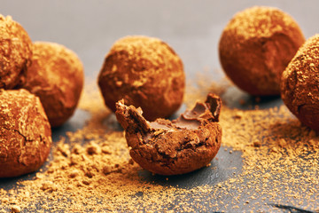 Homemade chocolate truffles