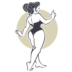 sexy pinup girl, vector illustration