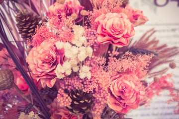 Beautiful bouquet flower for background with filter effect retro