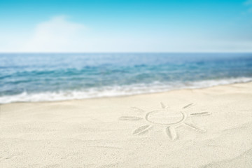 sand and sky of blue color 