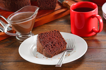 Chocolate cake slice