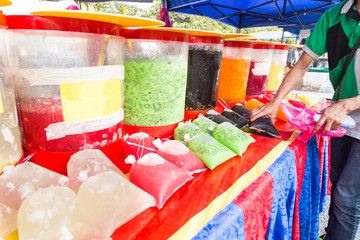 Street food bazaar in Malaysia for iftar during Ramadan fasting