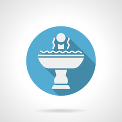 Refreshing fountain blue round vector icon
